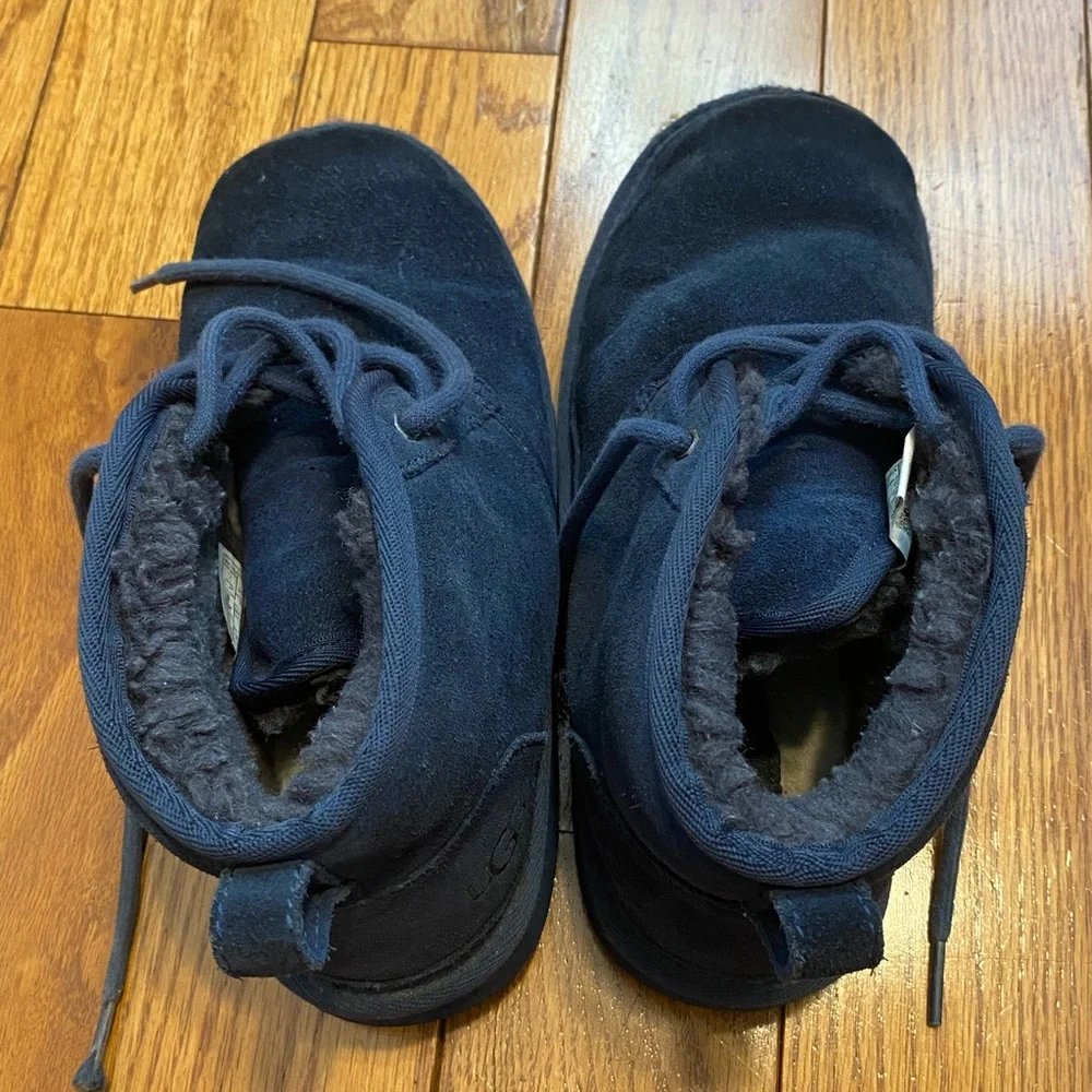 Girls Kids' UGG Neumel II Boot‎ Suede Shearling Navy Blue Chukka Boots Size 3